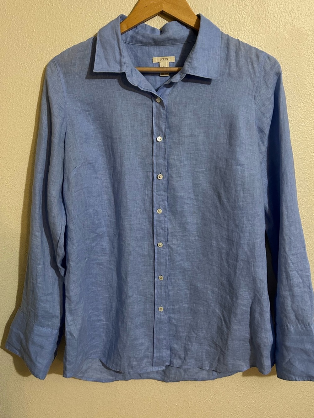 J. Crew Light Blue Women’s Linen Button-Down Shirt Size 8